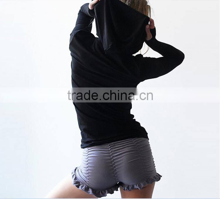 high quality custom 100% cotton exercise gym plain hoodie with glove