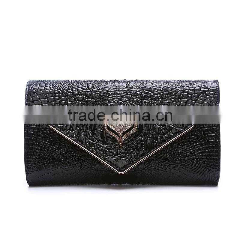 High Quality Lady Genuine Real Crocodile Embossed Designer Clutch Bag For Women
