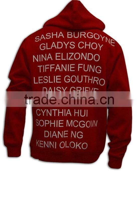 Lastest product best price full printing plain red pullover hoodie