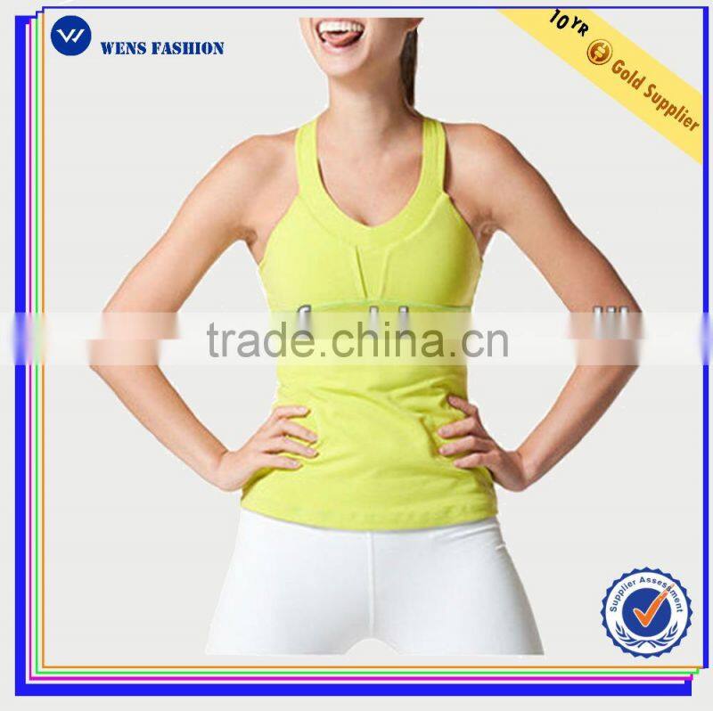 Women Nylon /Spandex Fitness Wear Full Brief Girls Wearing Ladies Fitness Spandex Tank Top