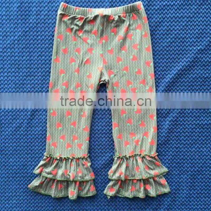 2015 ney style baby 3 pcs outfit strawberry design ruffle long shirt lace thin coat and ruffle pants YW-151