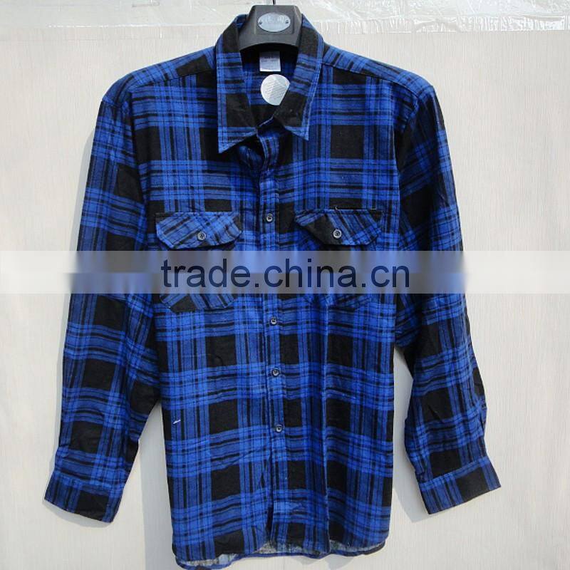Classic good quality plaid pattern long sleeve two pocket fashion boy's shirt