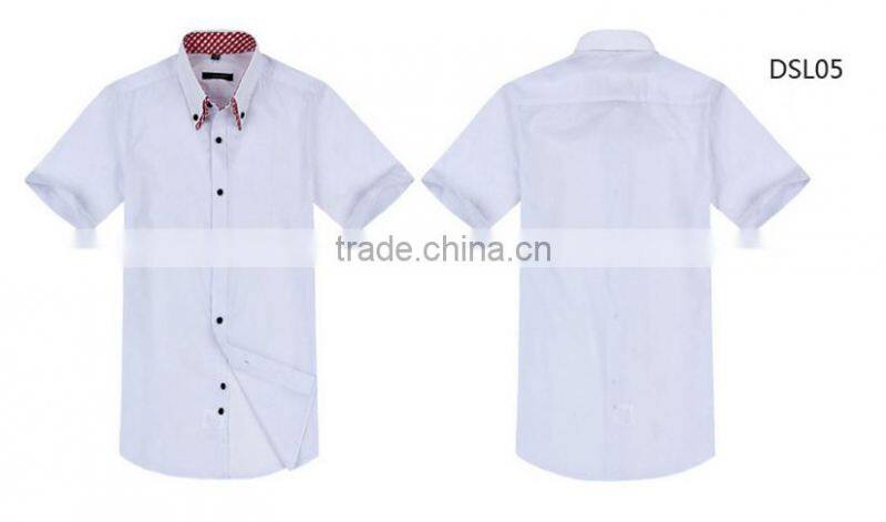 Latest shirt designs for men button down double collar classical slim fit casual men's clothing