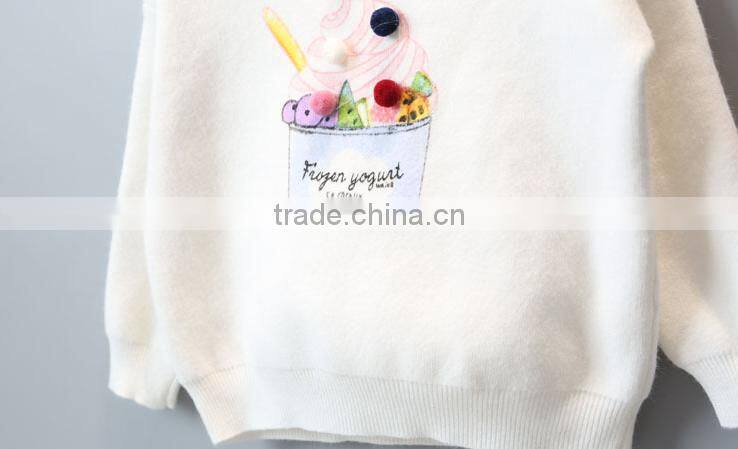 Latest Baby Girl Cartoon Pattern Pullover Sweater Design