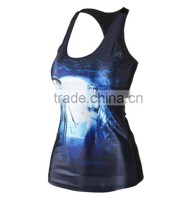 Fashion workout gym tank top dry fit with custom print
