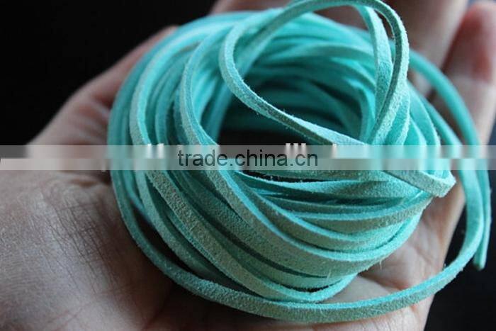 3mm wide aqua faux suede cord For Bracelet & Necklace DIY Jewelry Accessory