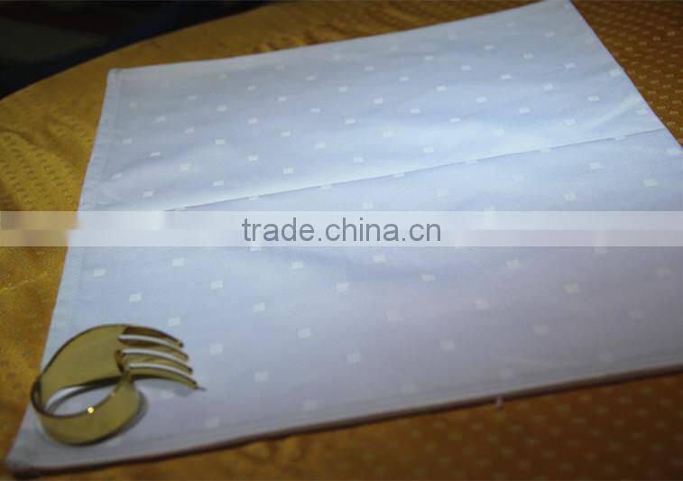custom white cotton jacquard table napkin for hotel &wedding