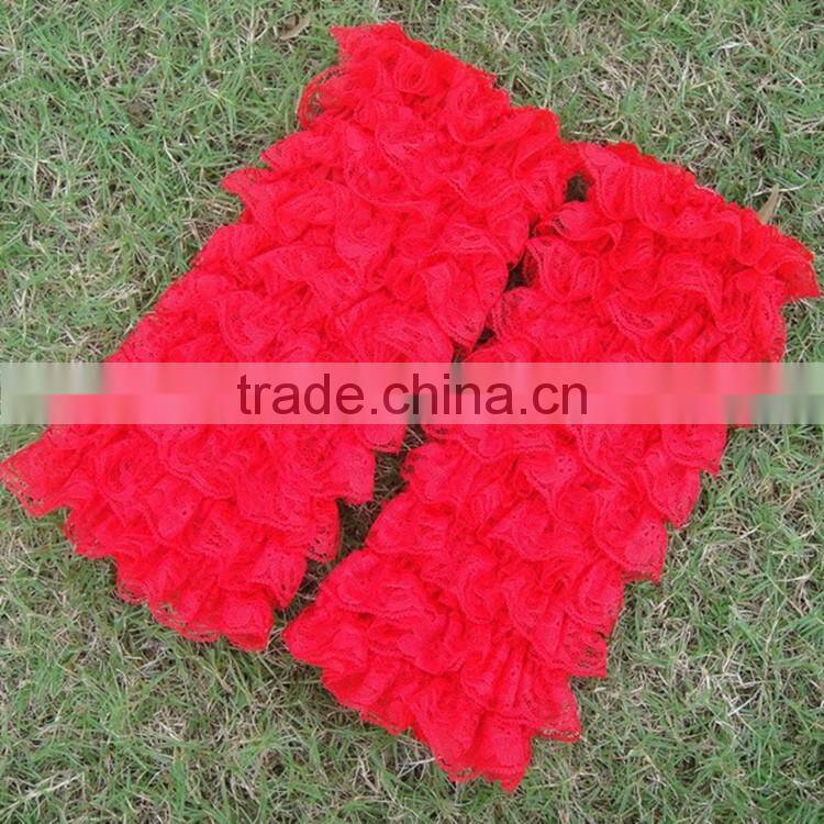 Fashion dance lace ruffle multiple layers socks colorful knit baby legs leg warmers