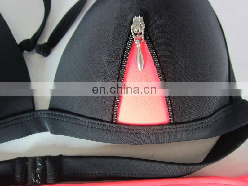 Sexy Fluo Pink and Black two pieces swimwear /Bikini