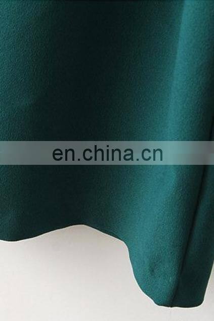 CHEFON Draped Neck Sleeveless Green Shift business casual dress
