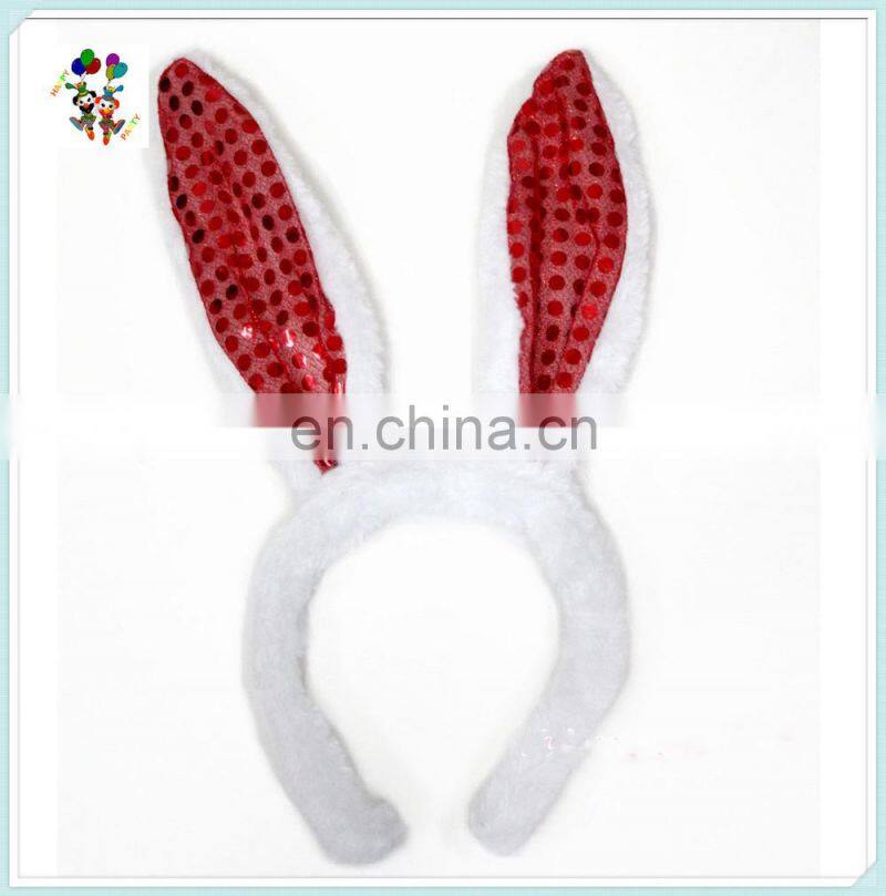 Easter White Fur Sparkle Bling Rabbit Bunny Ear Party Headbands HPC-0702