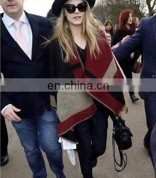 New Arrival Plaid Blanket Shawl Scarf Embroider OEM Acceptable