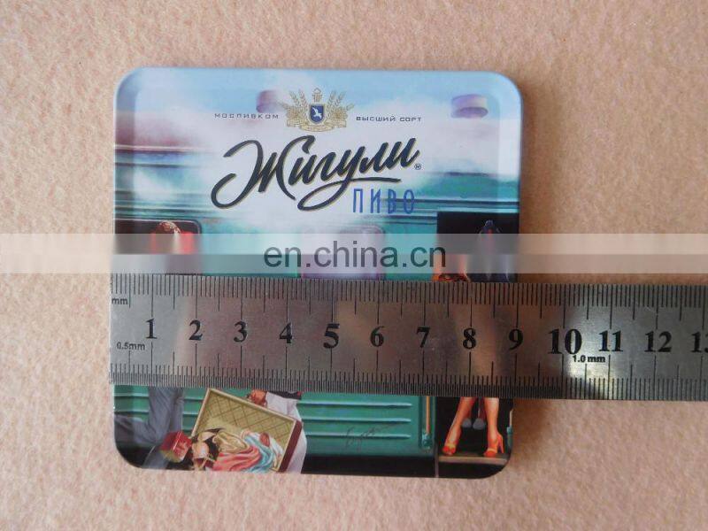 Wholesale square metal tin cup coaster with cork back