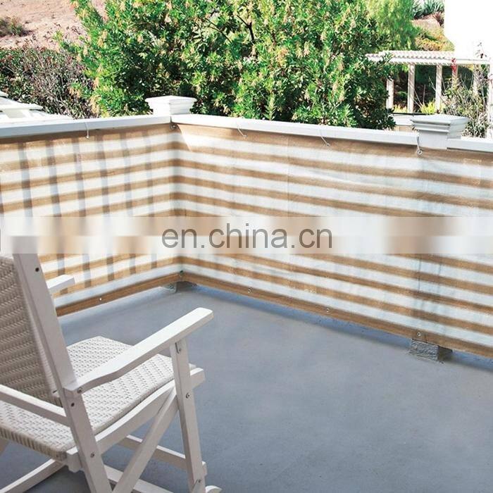 virgin material hdpe white and yellow striped privacy screen net/balcony net