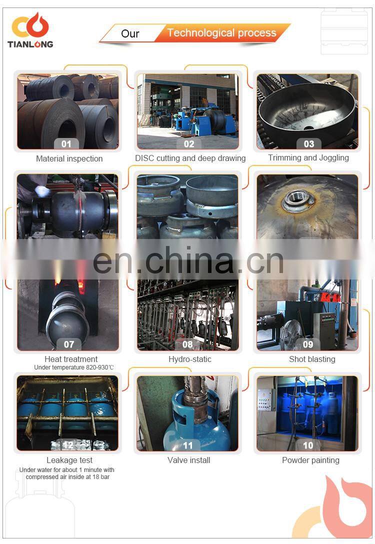 Nigeria 12.5kg best sell LPG gas cylinder empty gas tank for home cooking