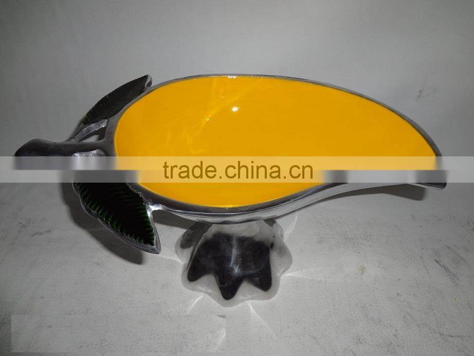 Aluminum Decorative Dry Fruit Bowl, Enamel Nut Serving Aluminum Bowl