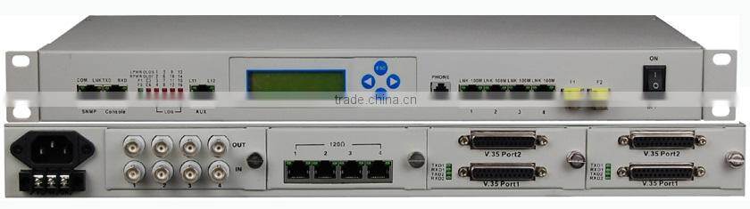 Multiservice E1 10/100M Ethernet optical fiber multiplexer