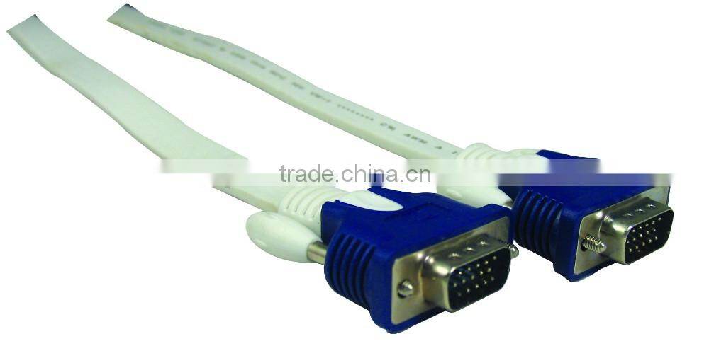 well managed white colour 15pin flat vga cable with competitive price