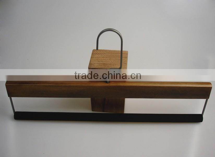 wooden clothes hanger luxury and pants hanger with velvet bar