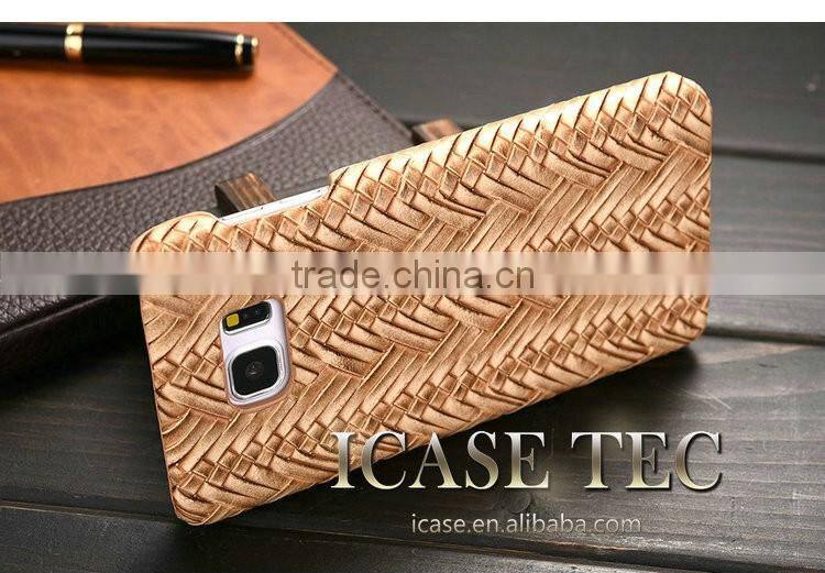 Newest Phone Case for Samsung Galaxy S6 Edge, High Quality Weave Pattern PU Leather Phone Cover for Samsung Galaxy S6 Edge Plus