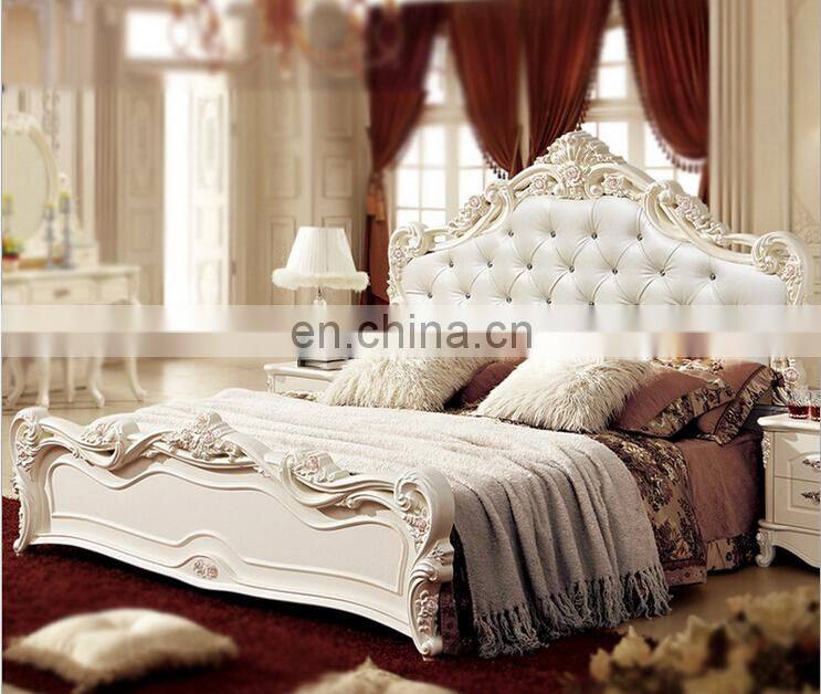 2021 European princess Solid wood classic sofa bed carved double beds design