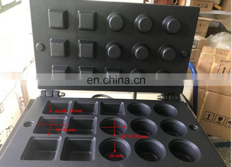 Non-stick 110V 220V 15 pcs Mini Egg Tart Machine Round Pastry Tart Tartlet Pie Shell Machine Maker Iron Ice cream