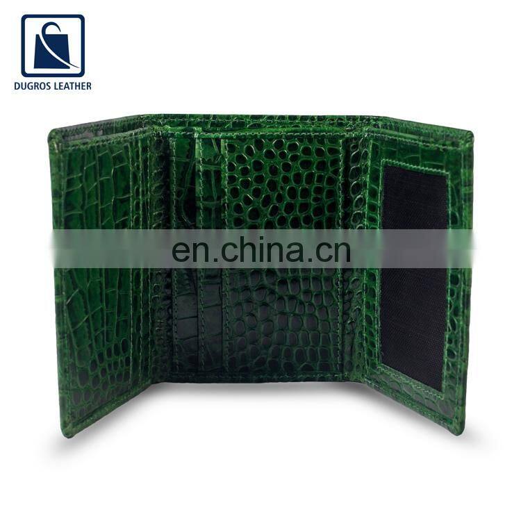 Custom Logo Custom Color Genuine Leather Tri-fold Mens Wallet