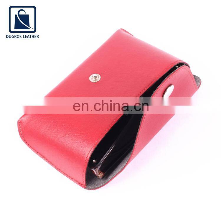 Exclusive Range of Unique Design Wholesale Supply Snap Closure Type Nickle Fitting Unisex Genuine Leather Sunglasses Case