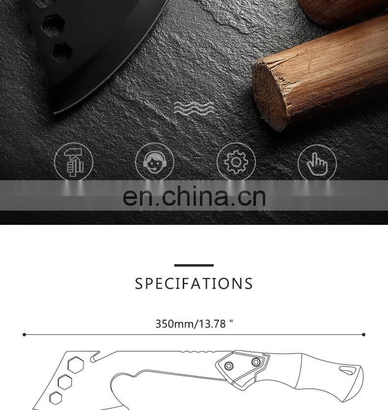 All black innovative multi-functional axe outdoor camping survival tool Axe hammer rubber handle anti-skid