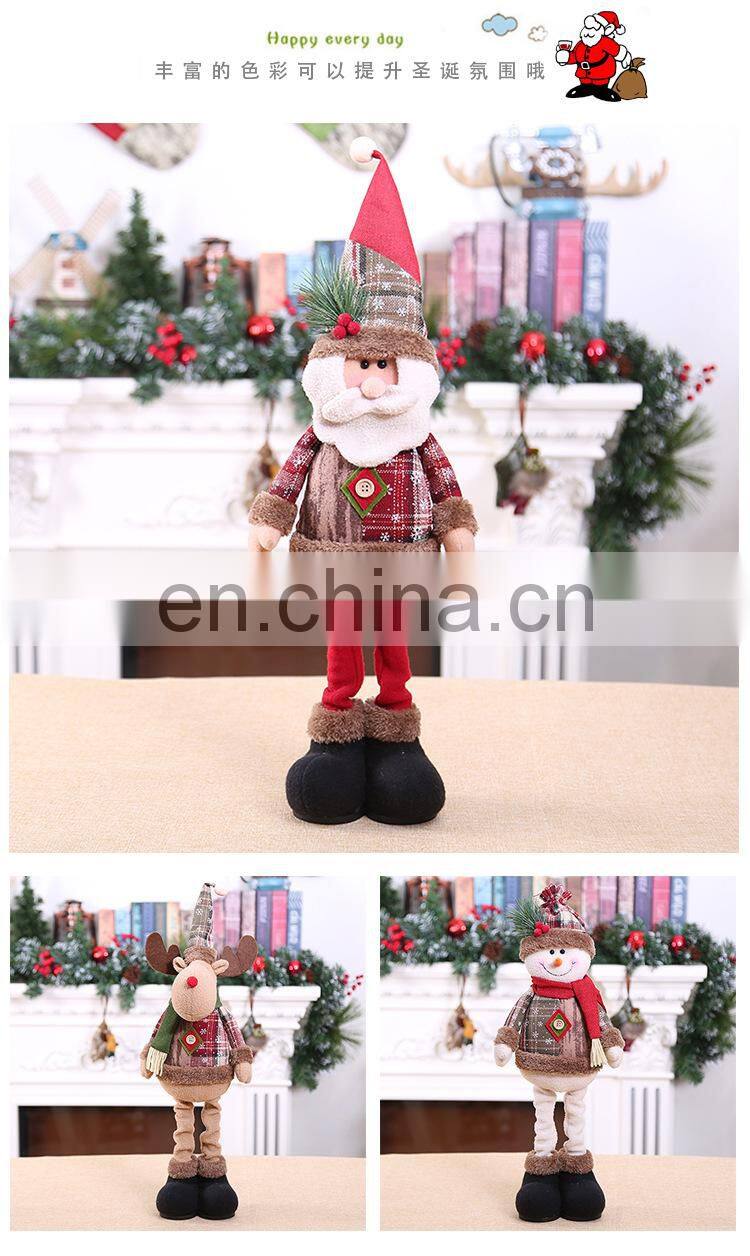 Santa Claus Christmas Ornaments Tree Decor Elk Snowman Plush Christmas Doll Decorations For Home 2022 Navidad Pendant Gift Kids