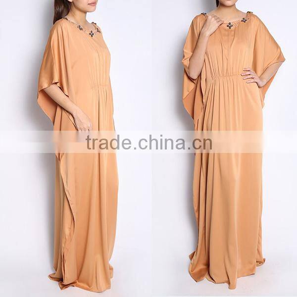 OEM service indian style half sleeve rayon abayas cotton kaftan dubai