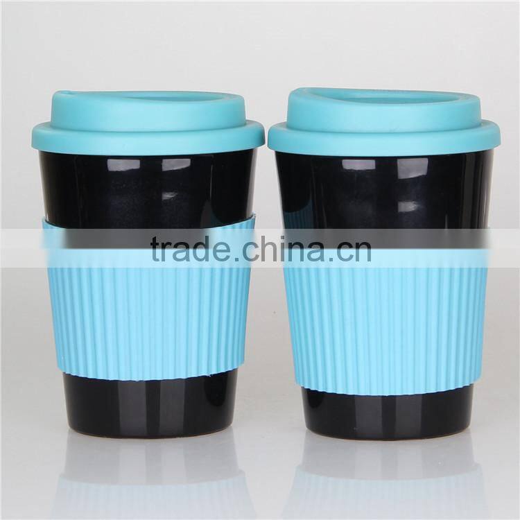 Double Wall PP Plastic Coffee Cup with Lid and Sleeve