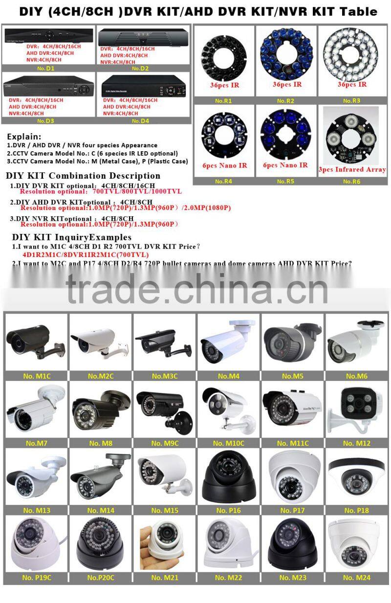 Top 10 cctv cameras DIY 4ch8ch16ch 720p960p dvr camera ahd cctv camera system
