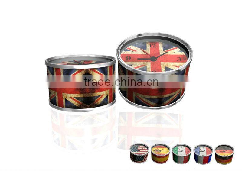 Newest Creative Quartz Table Can Clock,Tin Clock