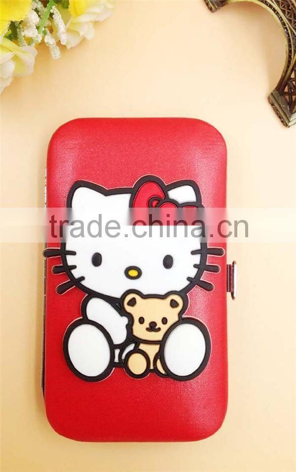 Promotional Gifts Stainless Steel 7PC Pink Hello Kitty Manicure Set