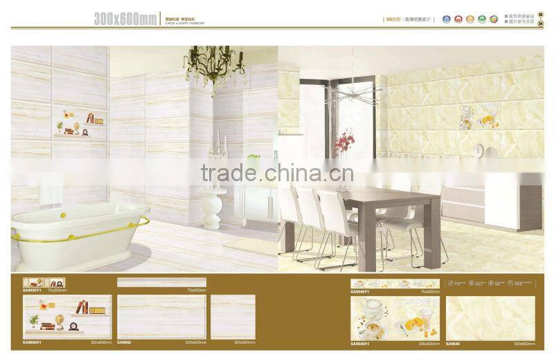 the size 300*600 of waterproof ceramic wall tile D8270
