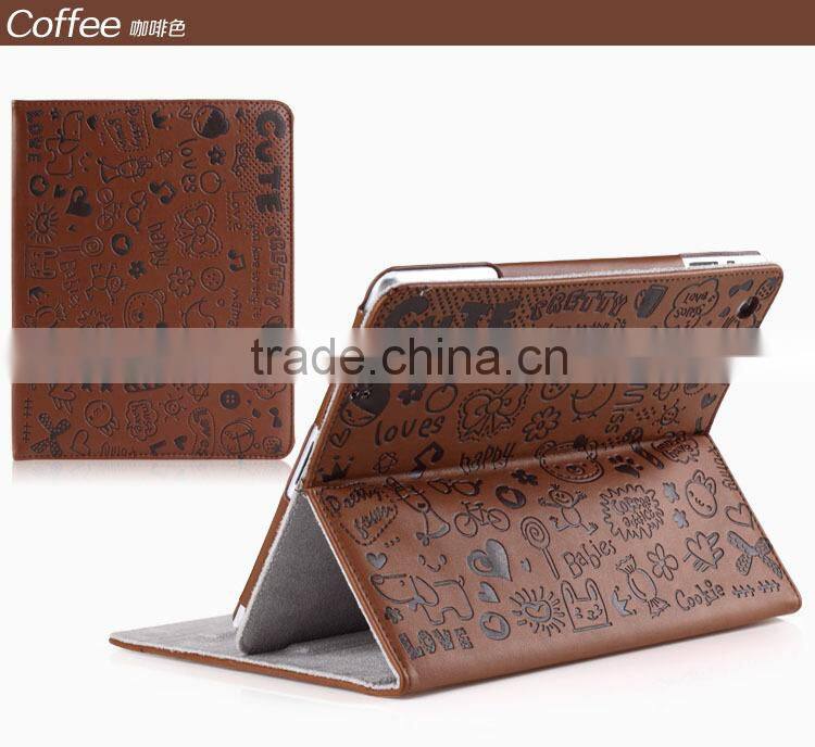 Hot selling high quality Cute stand leather case for ipad Air