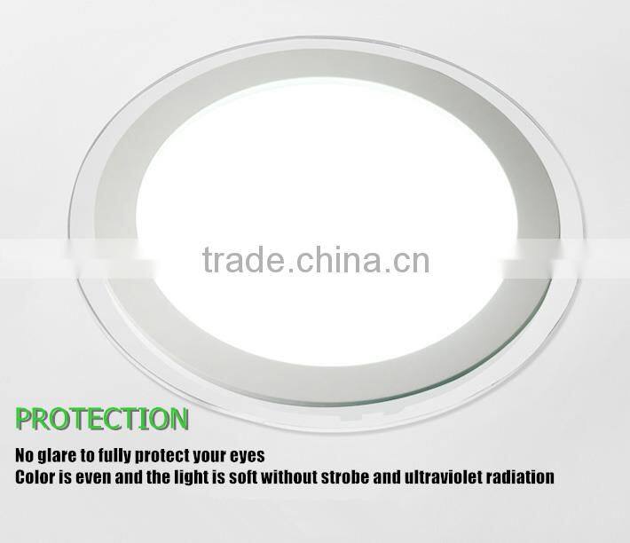 warm white and cool white glass led panel light, SMD5730 led light panel glass, dimmable backlit led panel light