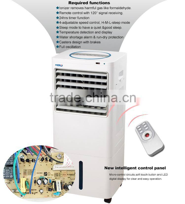 Price of home appliances floor standing portable mobile air cooler with water