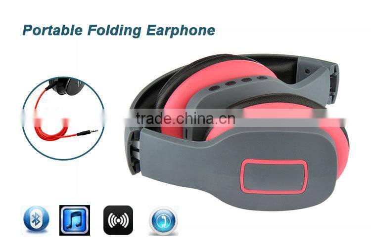Bluetooth Noise-Reduction Stereo foldable Headphone with bass sound multi-color to option