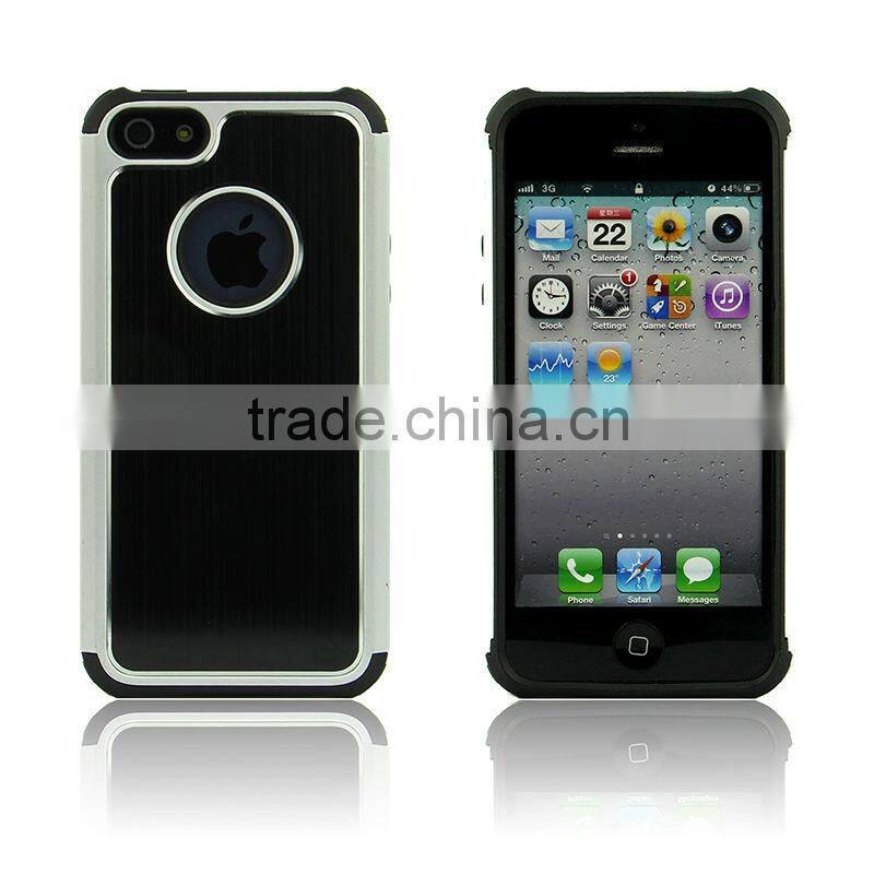 Hybrid Hard Case Rugged Rubber Armor Hybrid Aluminum and TPU Hard Case for iPhone 4/4S, iPhone 5/5S