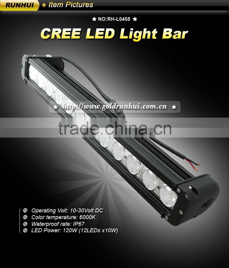 Goldrunhui RH-L0455 Original factory ! 10~30v 120W LED Light Bar Truck Light , Aluminum housing LED Driving light bar