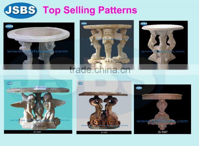 hand carved marble table with statue base