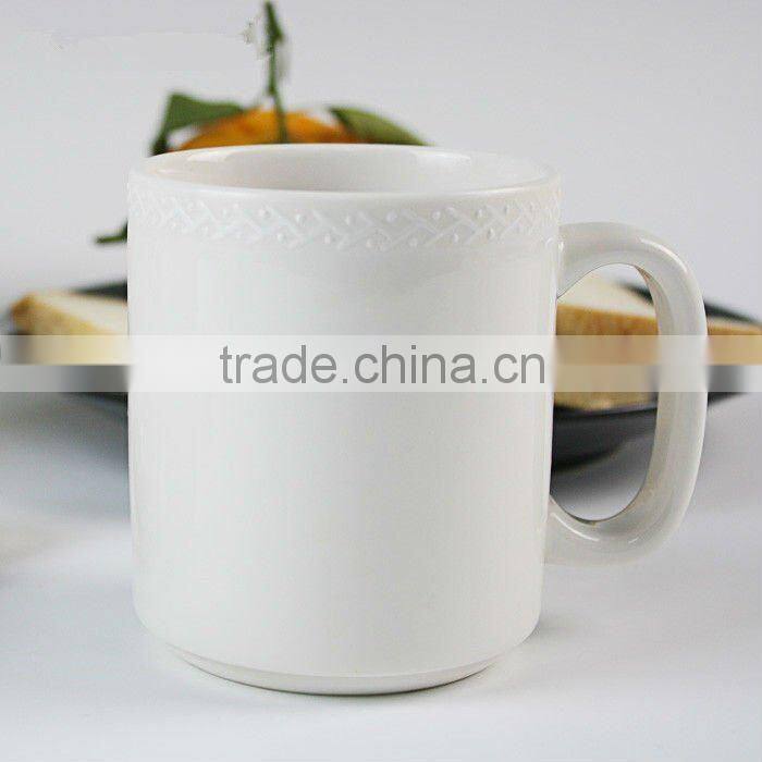 Unique Lovely Design High-grade Romantic handpainting white ceramic hot coffee cup
