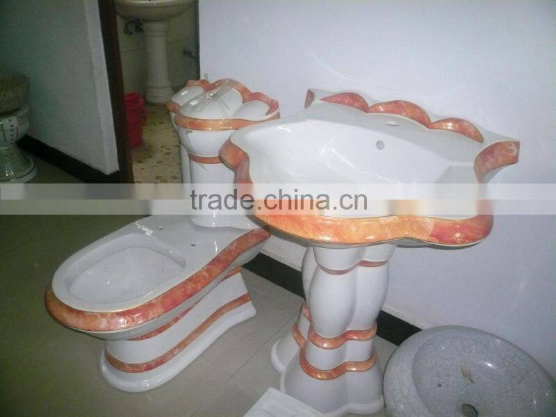 chaozhou decorated bathroom sanitary ware toilet WC_color toilet