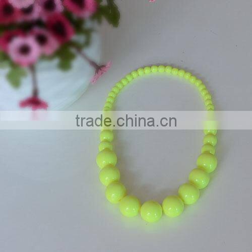 2014 new design colorful lbeaded necklace fashion chain necklace
