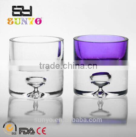 Mouth Blown Long S Shaped Stem Glass Candle Holders