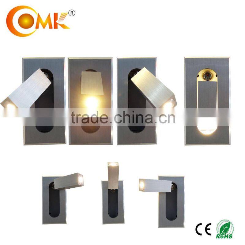 1/3W square or round rotatable stylish home wall lamp LED