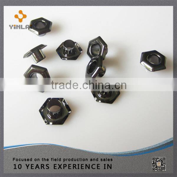 Fashion metal hexagon eyelet with washer for shoe