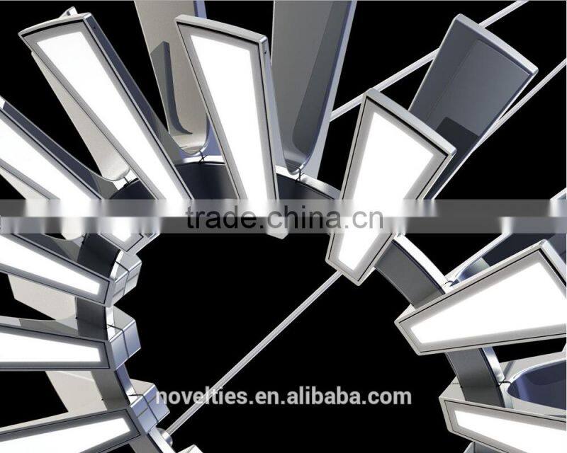 Trapezoidal LED Edge-lit Large Chandelier With Up and Down 30 Lighting Fixture